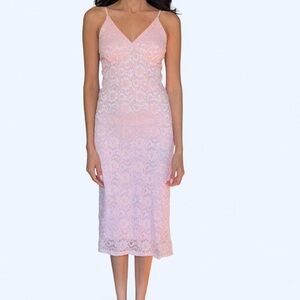 💕 Apologue Vintage Pink Lace Slip Dress – Midi Length 💕